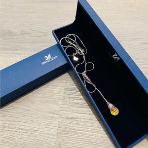 Swarovski Silver Necklace with Yellow Crystal Pendant